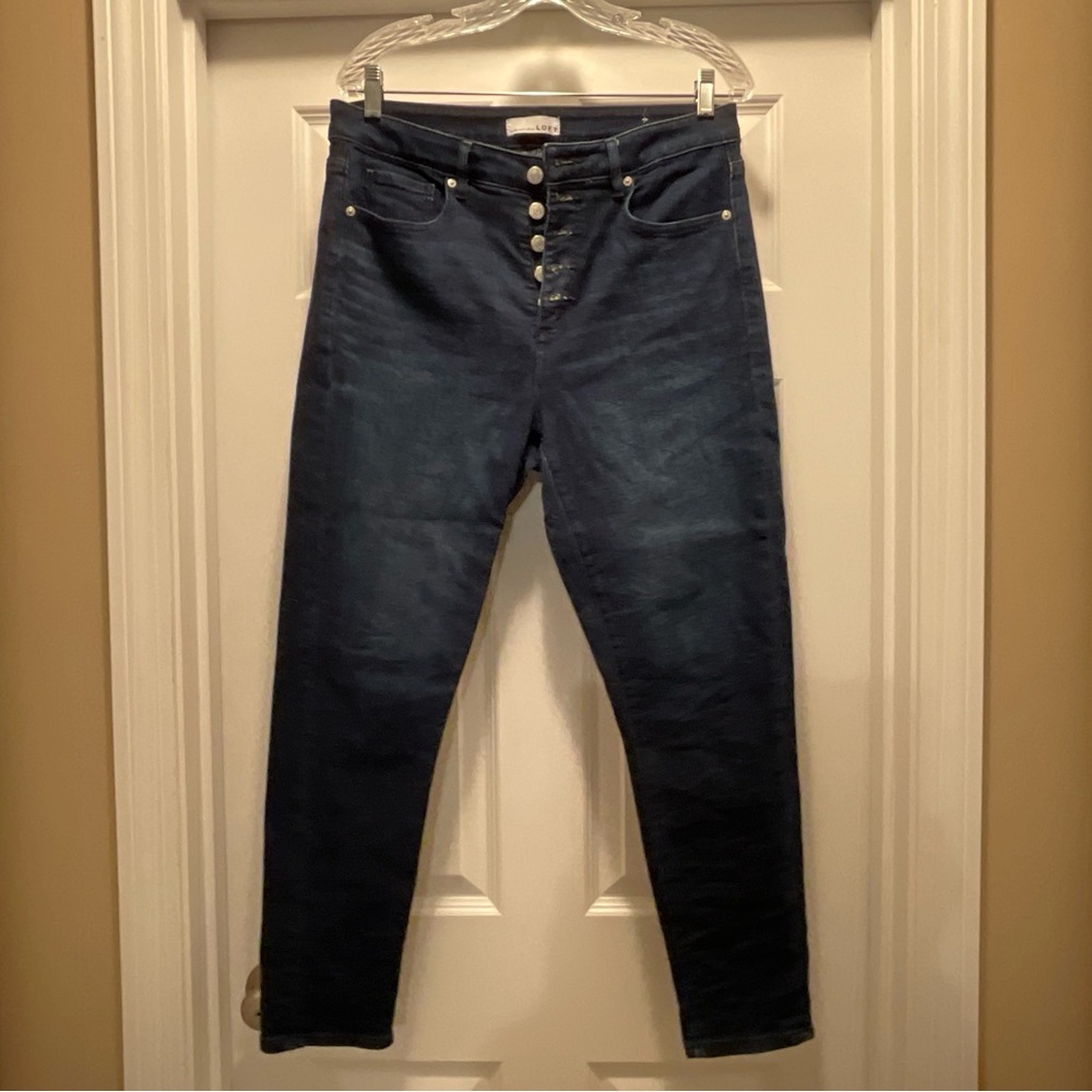 Loft skinny curvy button fly jeans 10/30